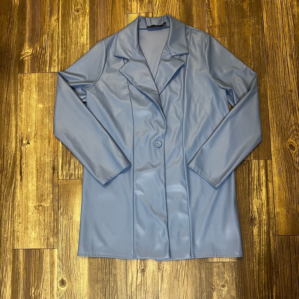 Faux Leather Trench Coat